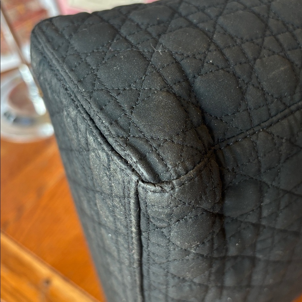 Christian Dior "Lady Dior" Bag in Black Quilted Nylon COA VINTAGE - Picture 8 of 13